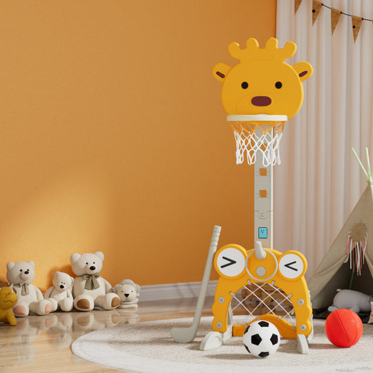 Keezi Kids Basketball Center Toys Set Yellow