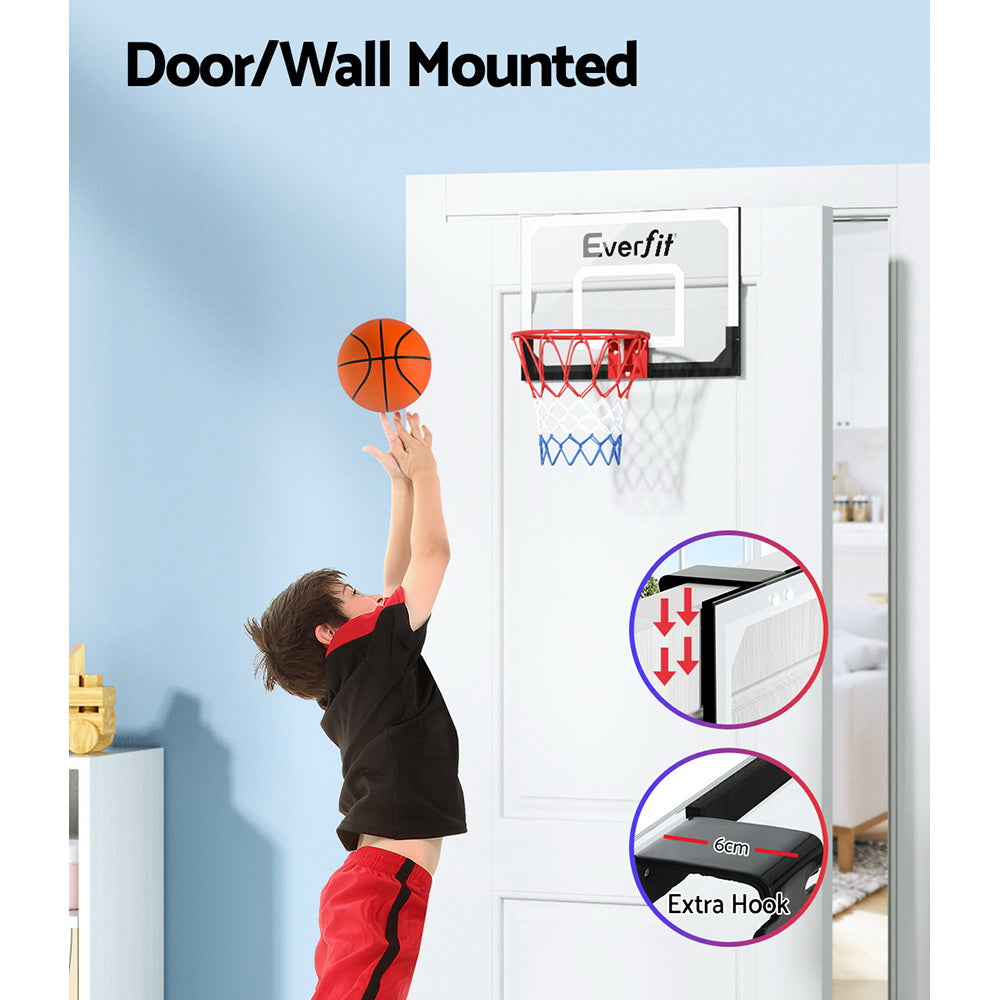 Red colour - Mini Hoop Madness Wall-Mounted Red/White Sports Excitement