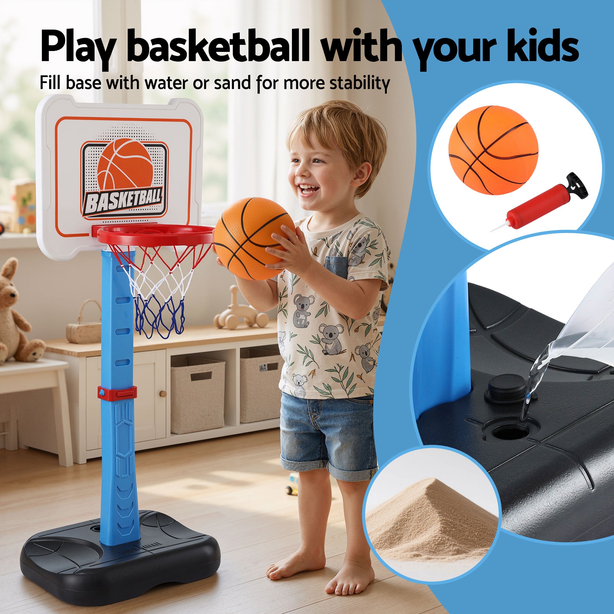 Kids Basketball Hoop T-Ball Set Adjustable | Simpledeals