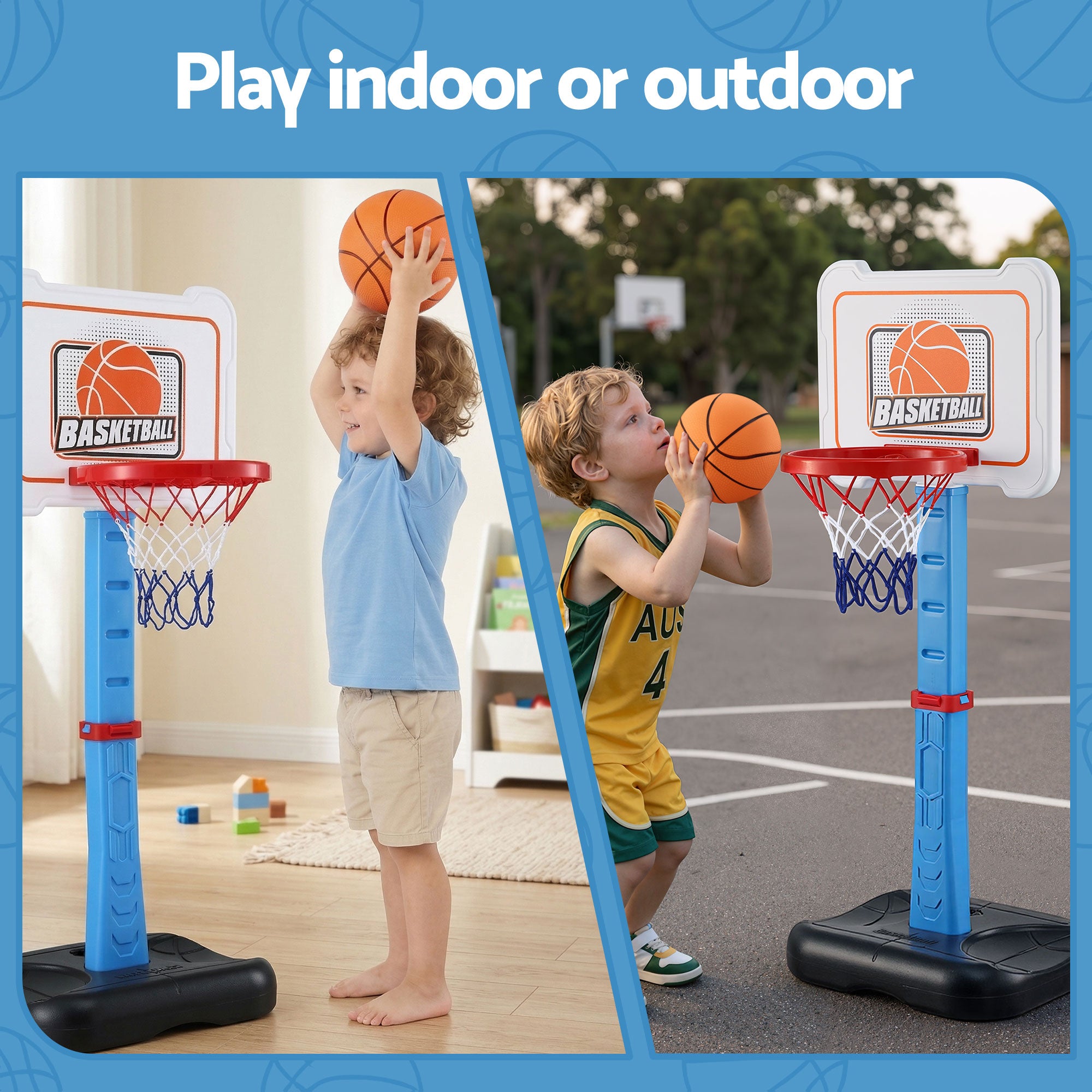 Kids Basketball Hoop T-Ball Set Adjustable | Simpledeals