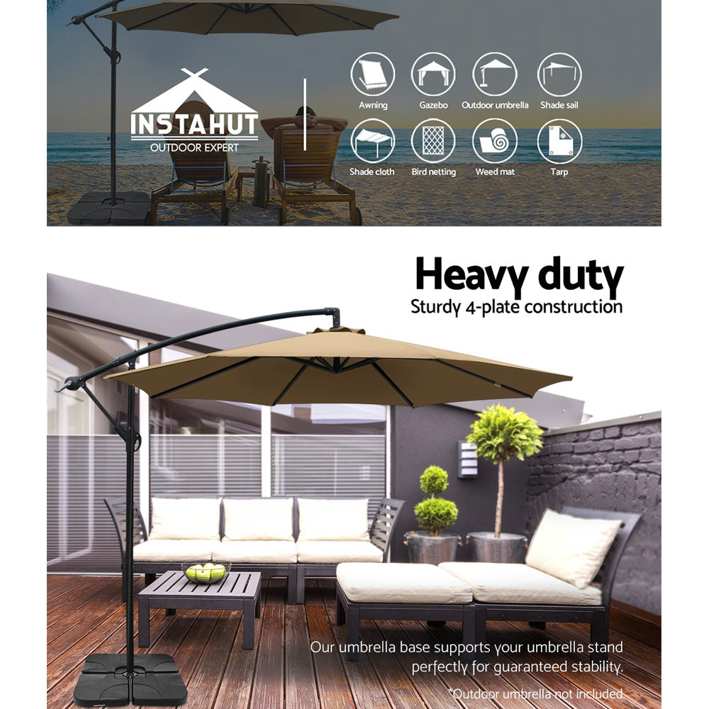 Instahut Set of 4 Umbrella Base Set Black | Umbrellas & Sunshades