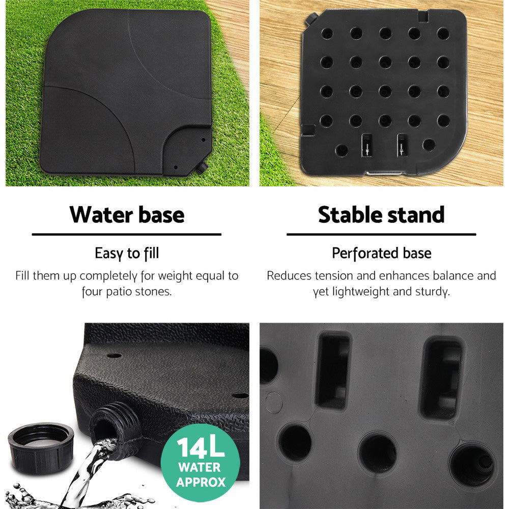 Instahut Set of 4 Umbrella Base Set Black | Black colour
