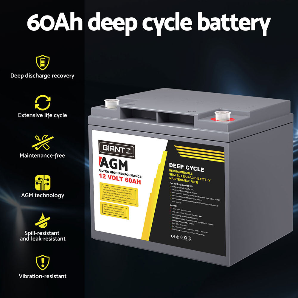 AGM Battery 12V 40Ah/60Ah Deep Cycle Box Portable