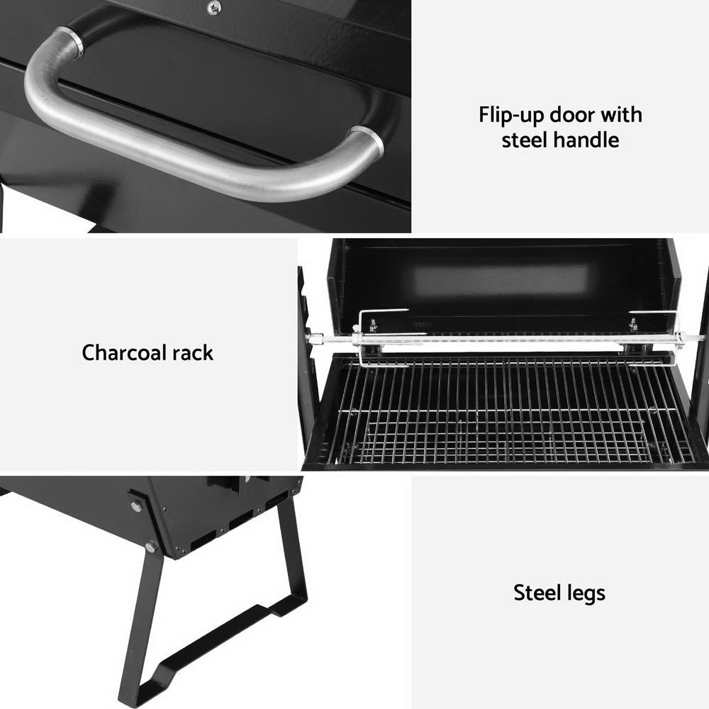 BBQ Grill Charcoal Electric Smoker Roaster, Charcoal colour