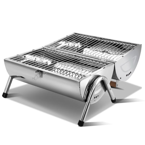 Grillz Portable BBQ Outdoor Camping Charcoal Barbeque Smoker Foldable