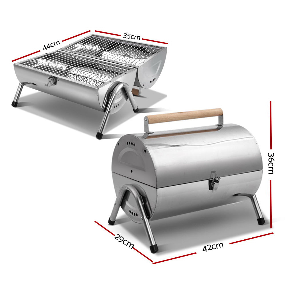 Grillz Portable BBQ Outdoor Camping Charcoal Barbeque Smoker Foldable