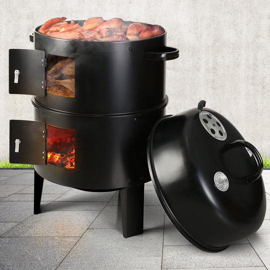 Bbq Grill 3-In-1 Charcoal Smoker - BBQ Tools