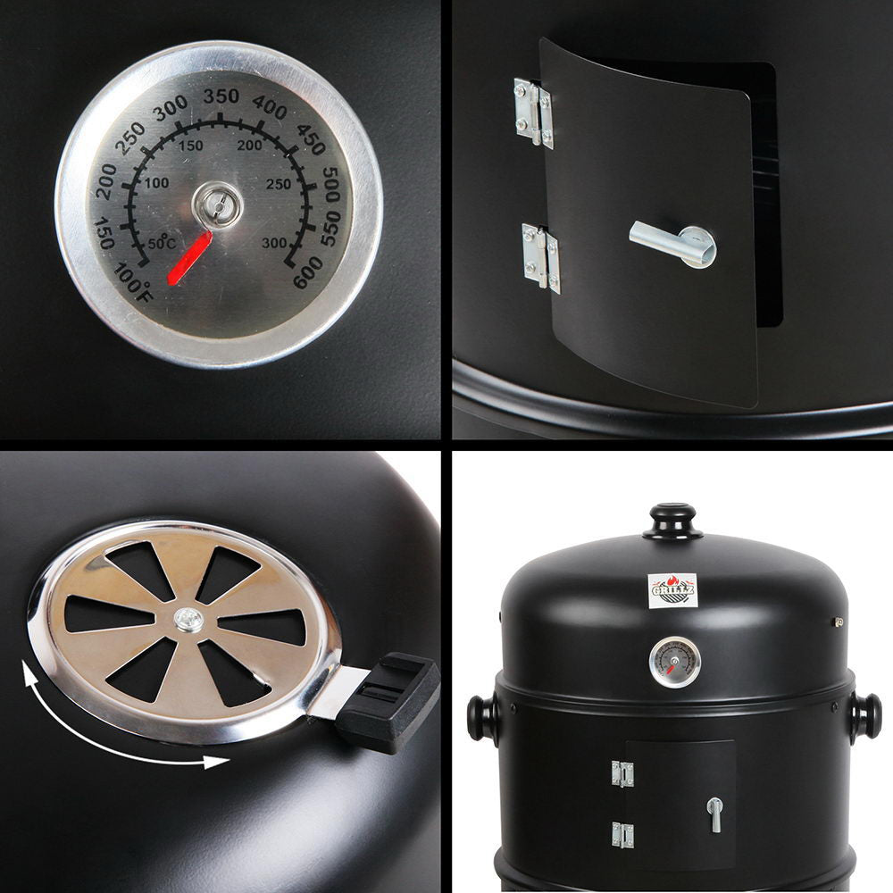 Bbq Grill 3-In-1 Charcoal Smoker