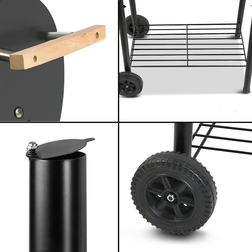 Bbq Grill 2-In-1 Offset Charcoal Smoker