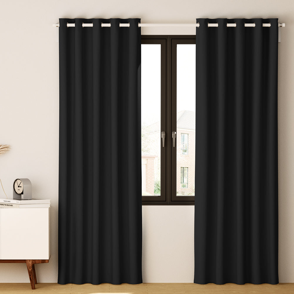 2X Blockout Curtains Blackout Window Curtain Eyelet 240x230cm