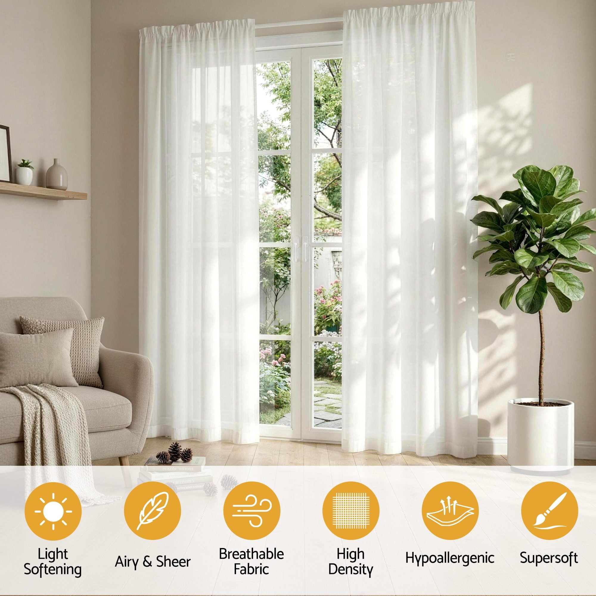 Artiss Blockout Curtains 132x213cm Rod Pocket | Simpledeals