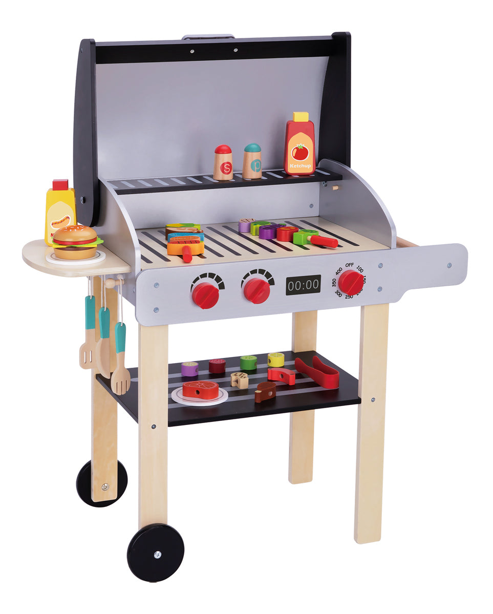 Wooden BBQ Grill Playset Kids 27pc | Simpledeals
