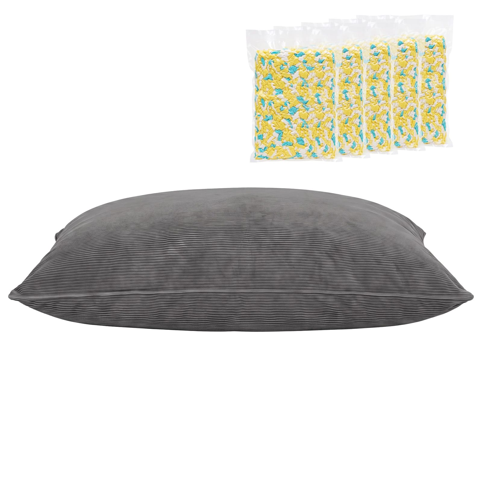 Convertible Bean Bag Chair Grey 180x140cm