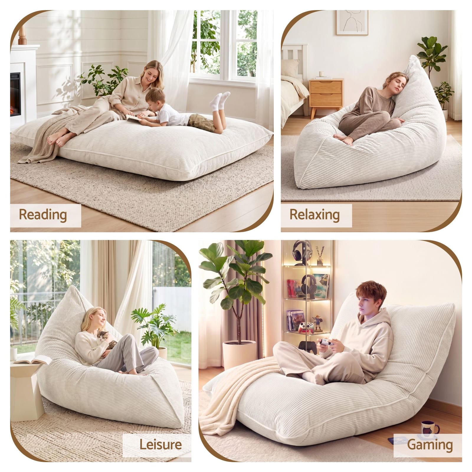 Bean Bag Cover Convertible 180x140cm