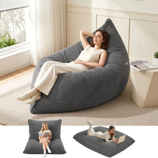 Bean Bag Chair Cover Grey 180x140cm