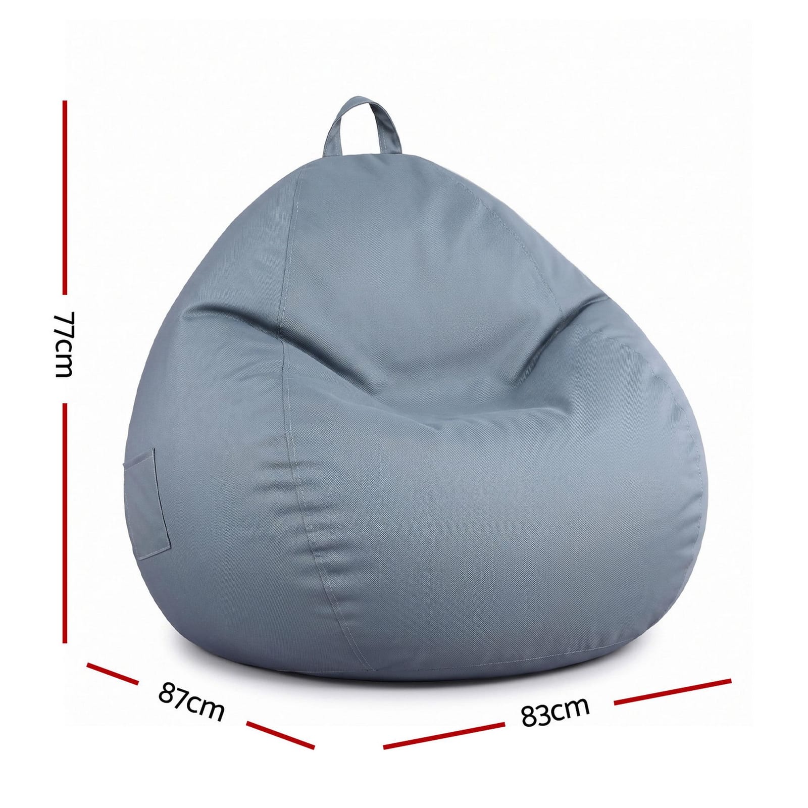 Grey Outdoor Bean Bag Cover 83x87x77cm