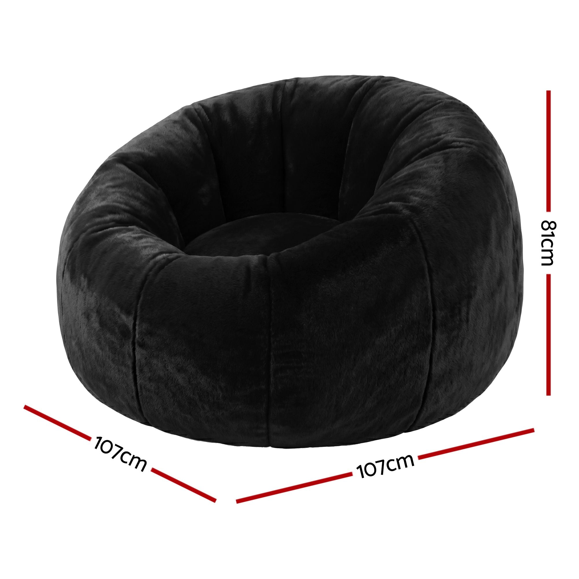Artiss Bean Bag Cover Faux Fur Large Round | Simpledeals