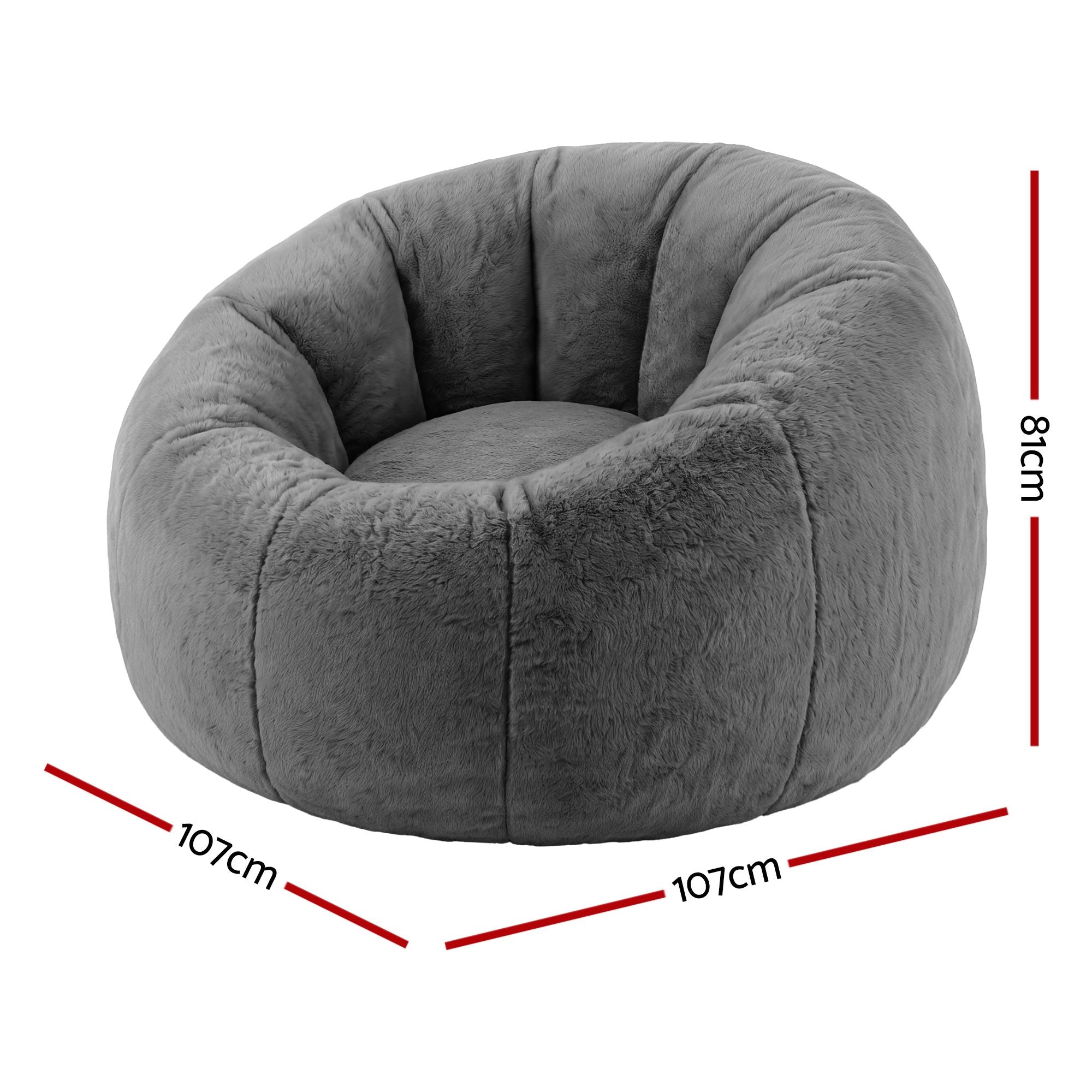 Faux Fur Bean Bag Cover Large Round Storage | Simpledeals