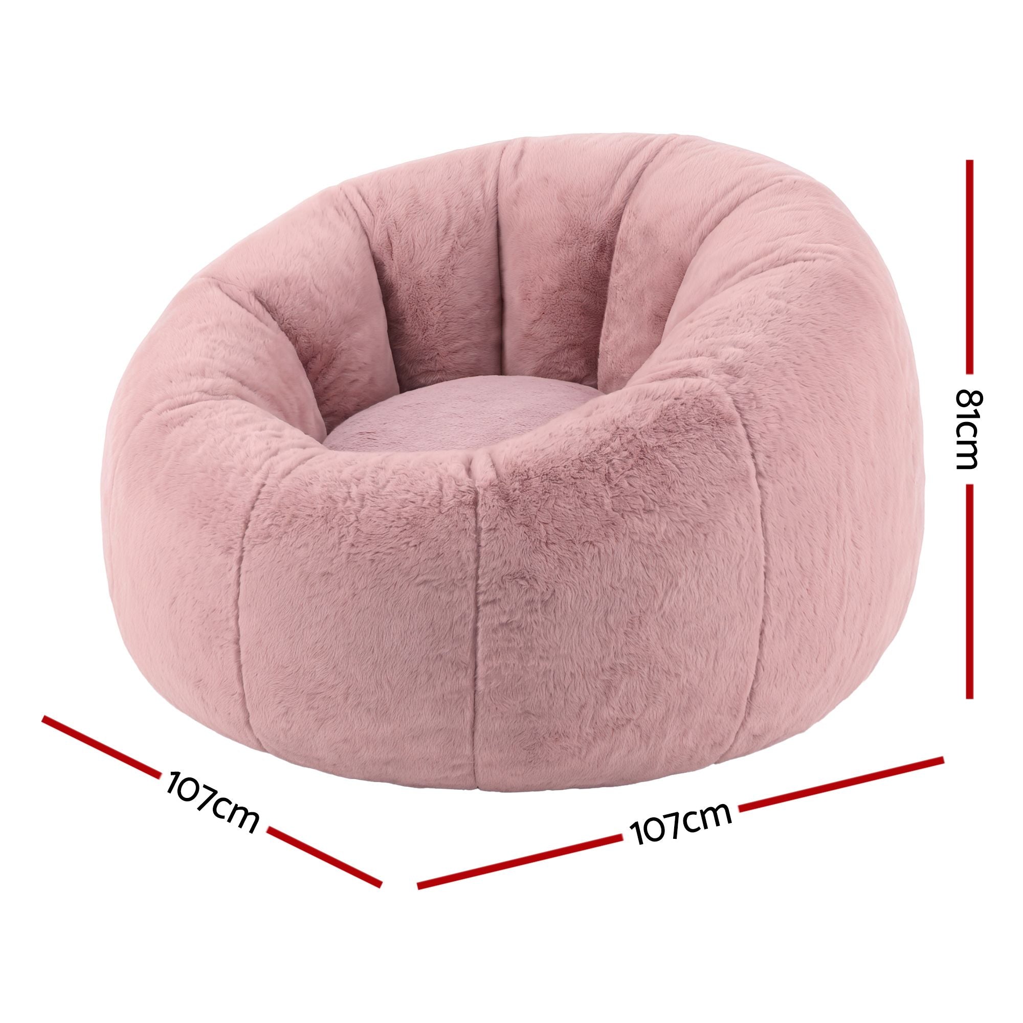 Artiss Bean Bag Cover Faux Fur Large Pink | Simpledeals