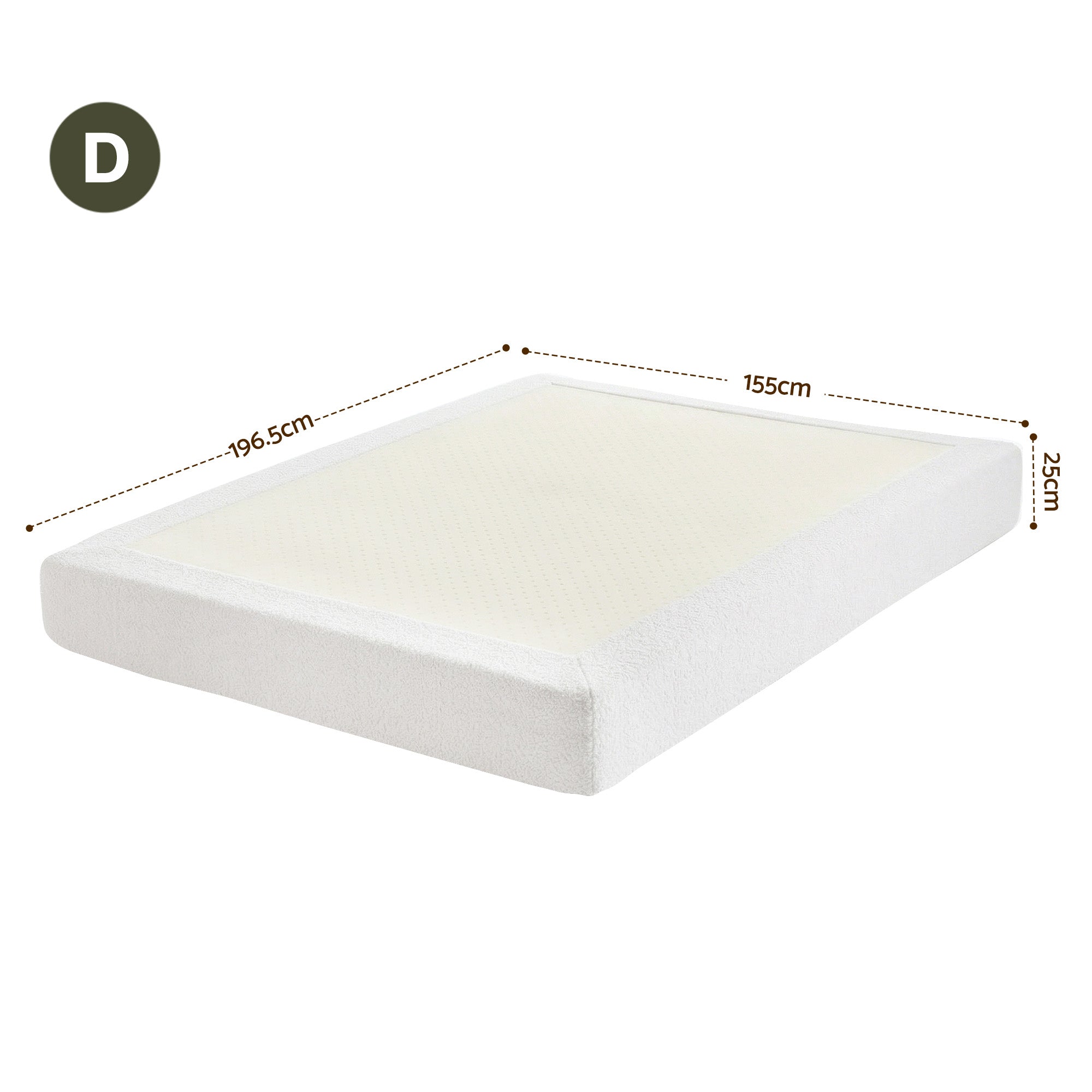 Artiss Double Bed Frame No Assembly Boucle Cream | Simpledeals