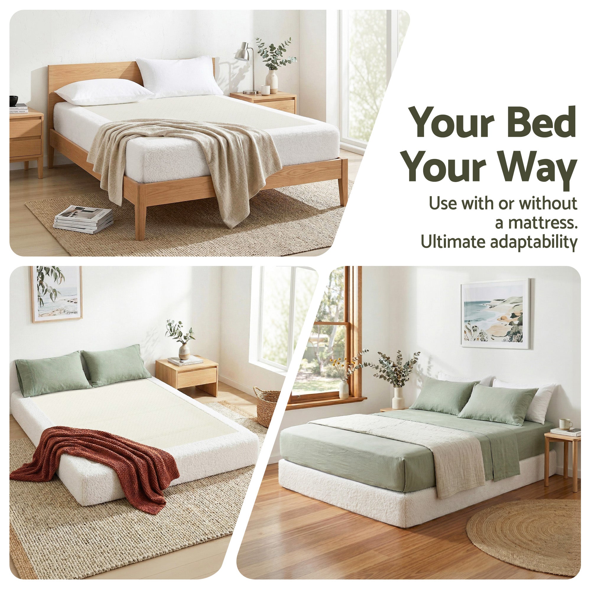 Artiss Queen Bed Frame No Assembly Boucle | Simpledeals