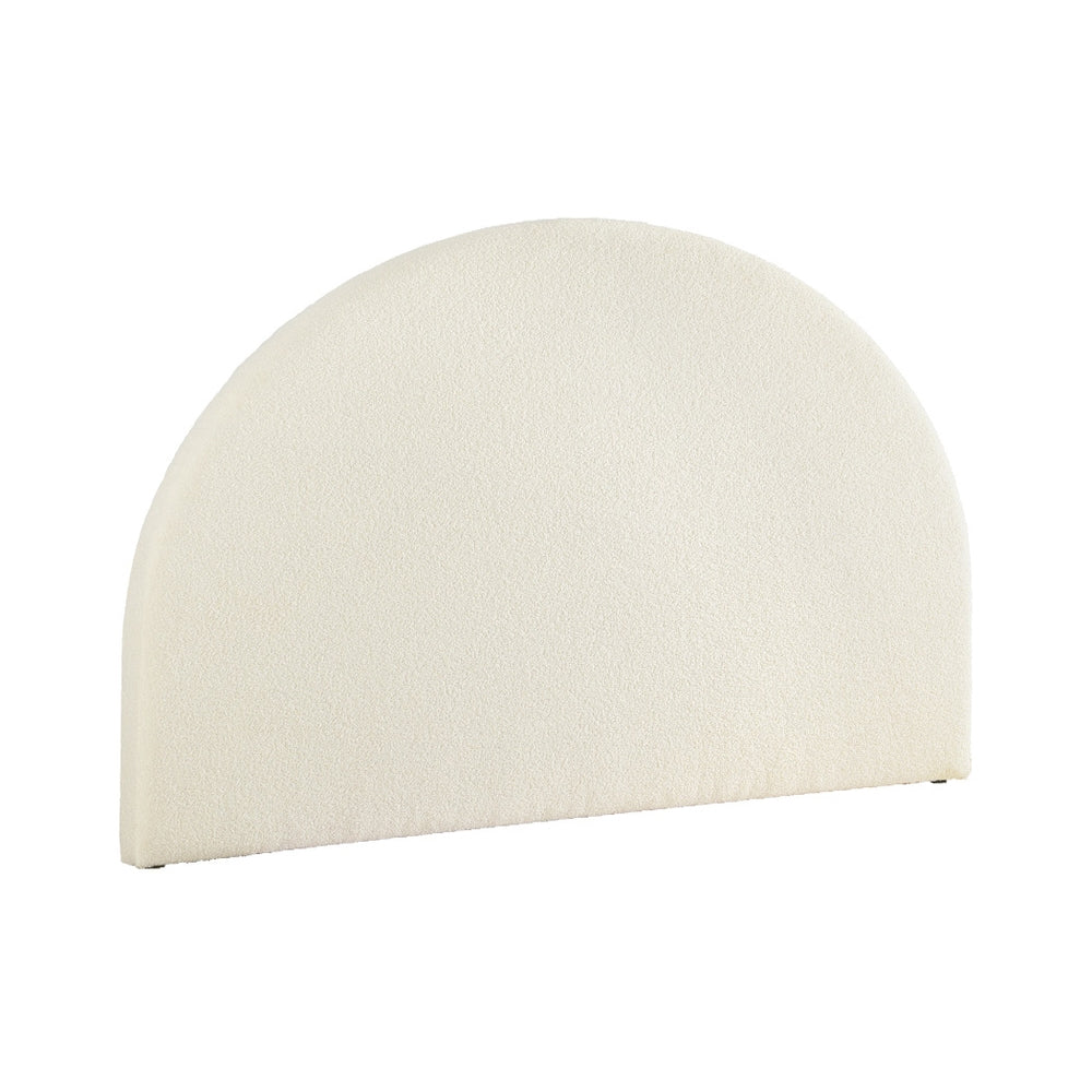 Bed Head King Size Boucle Upholstered With Padded Design White