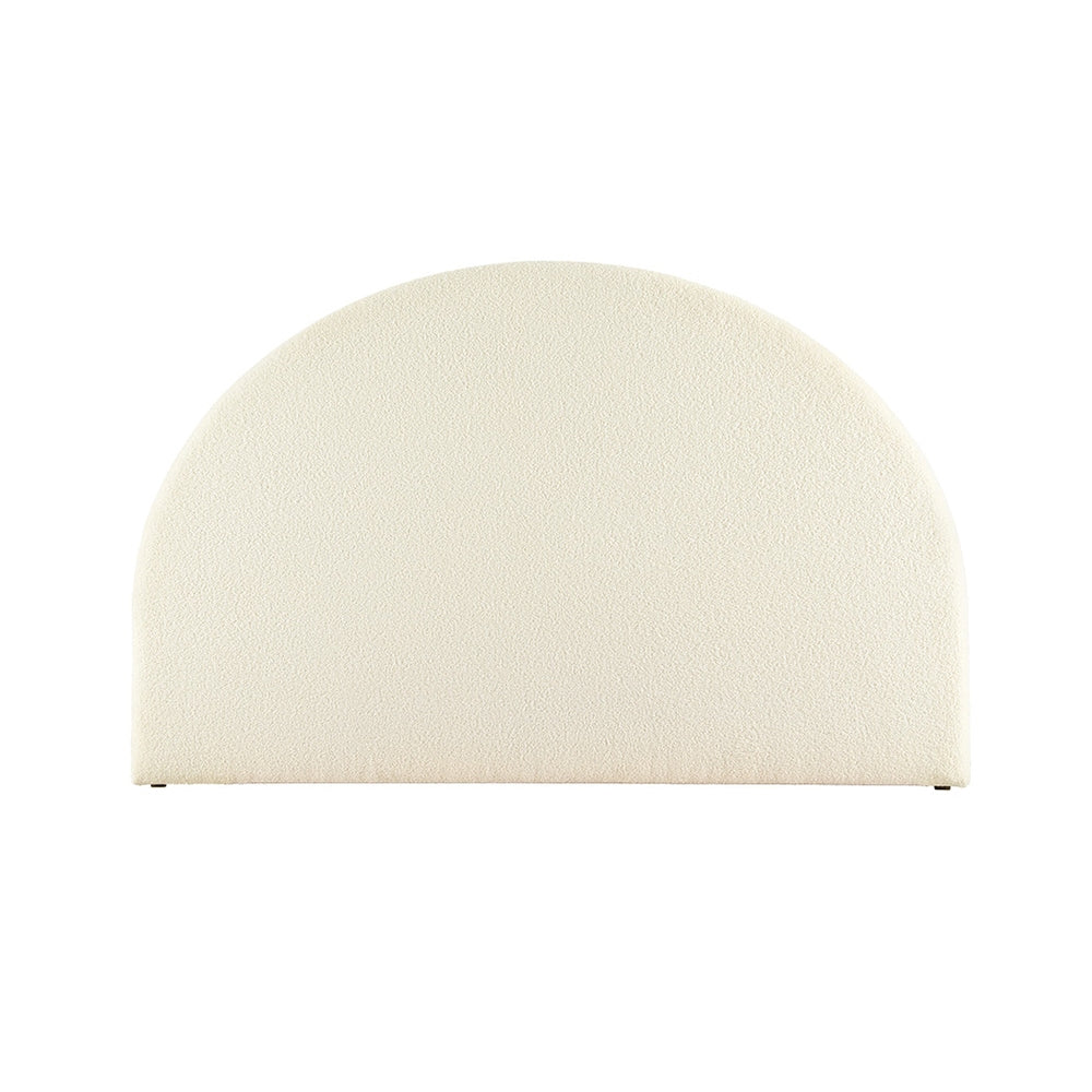 Bed Head King Size Boucle Upholstered With Padded Design White