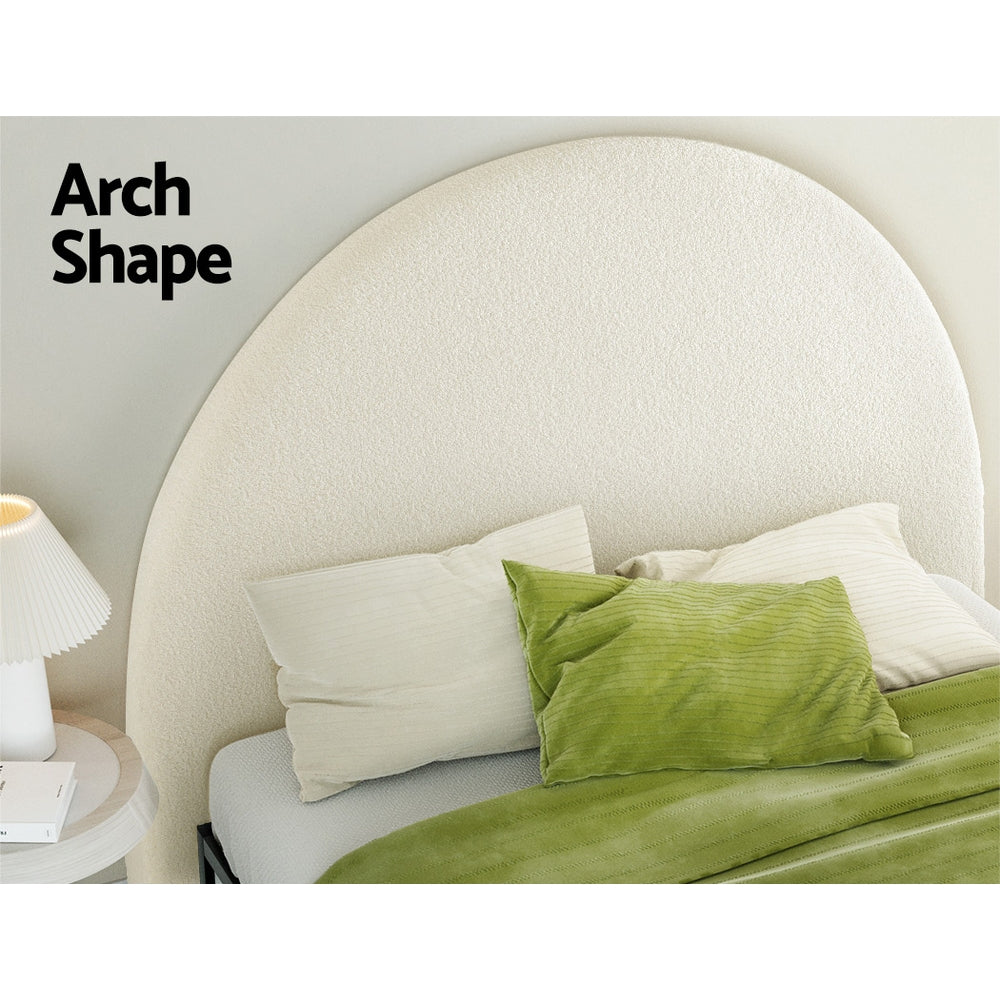 Double/Queen GREI White Bed Frame Boucle Headboard(Bedhead Only)