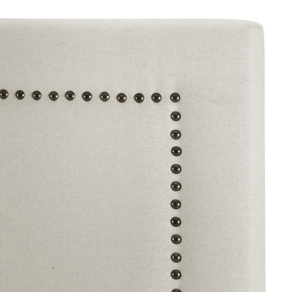 Bed Head Headboard King Fabric - RIVE Beige White, Beige colour