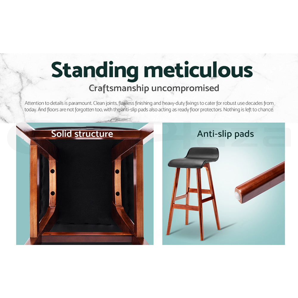 Artiss 4x Bar Stools Wooden Stool Black Sleek and Durable