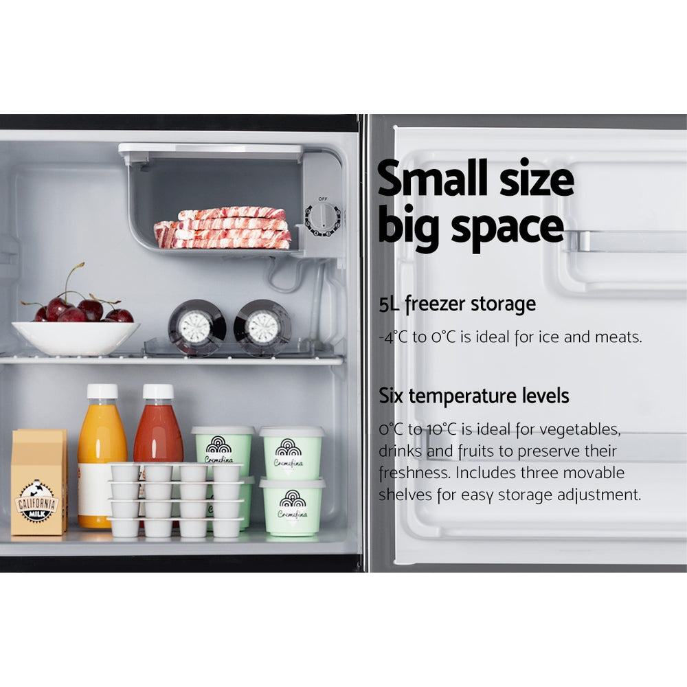 48L Black Mini Bar Fridge – Compact & Energy Efficient