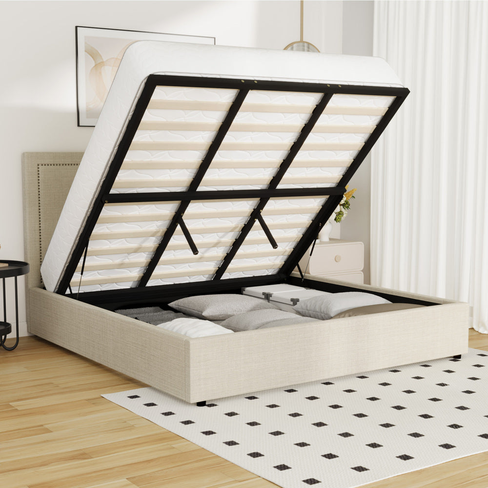 Comfortable Bed Frame With Gas Lift Storage Base
