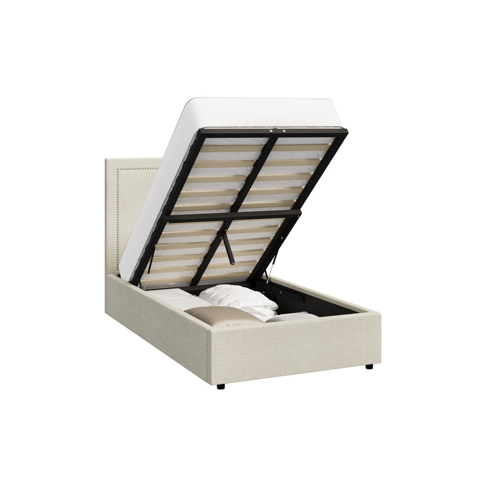 Comfortable Bed Frame With Gas Lift Storage Base