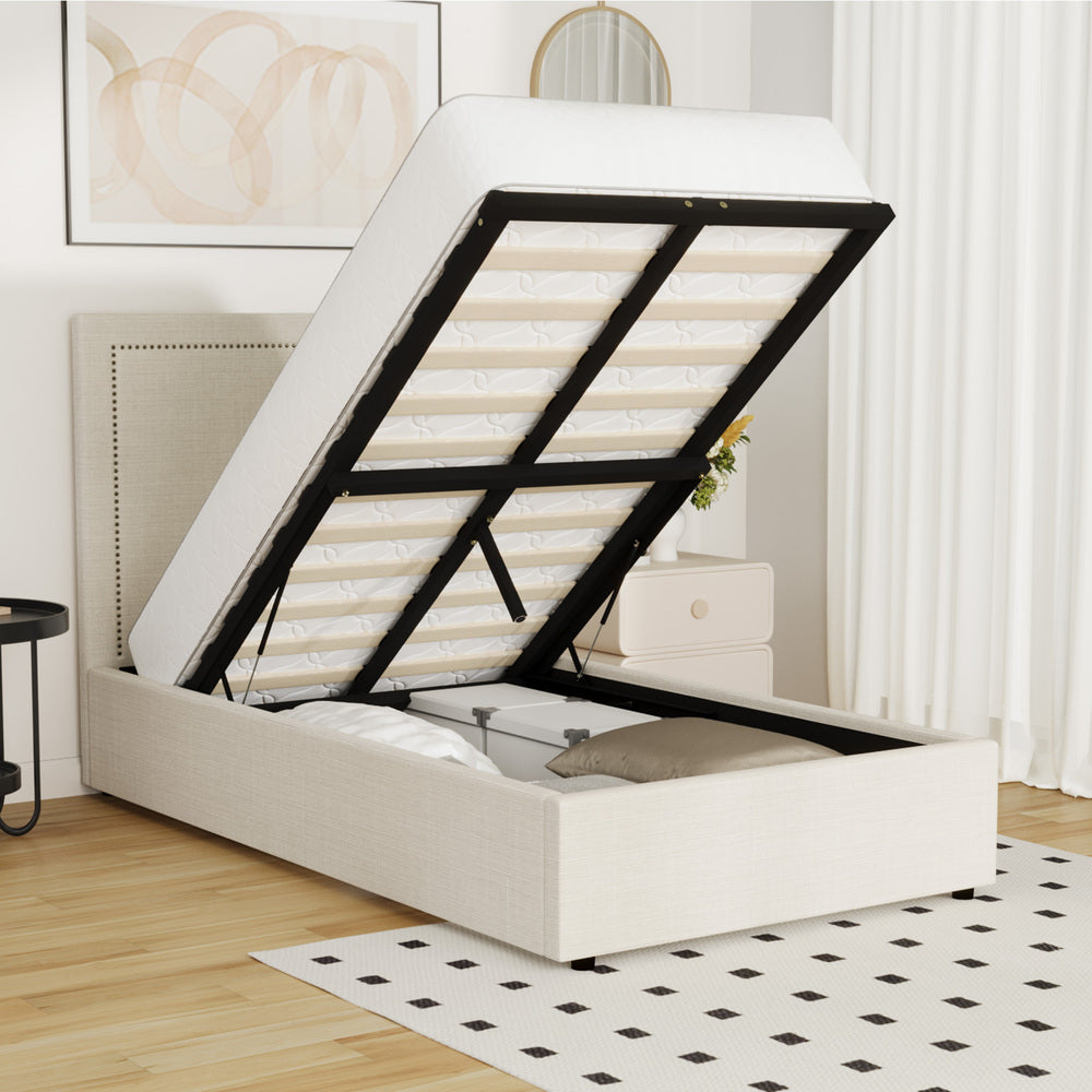 Comfortable Bed Frame With Gas Lift Storage Base