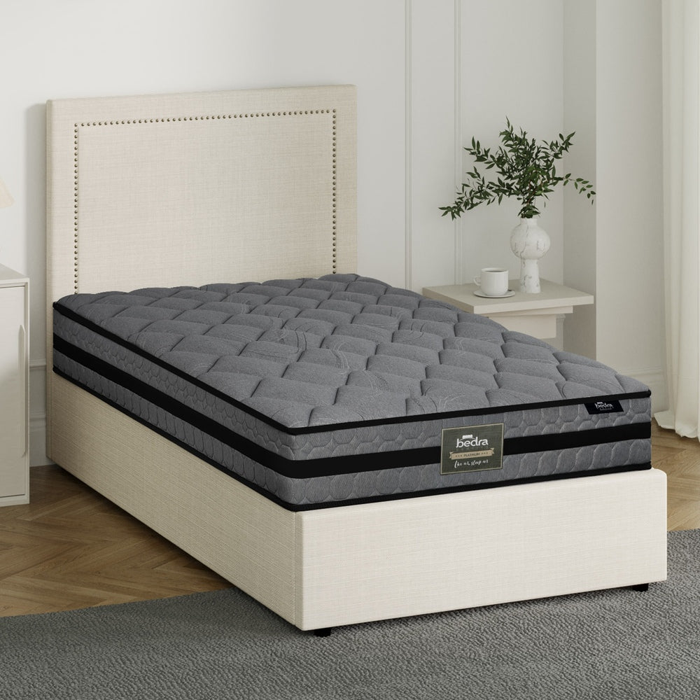 Bed Frame With Mattress Set And Gas Lift Storage Base For Bedroom Use King Single
