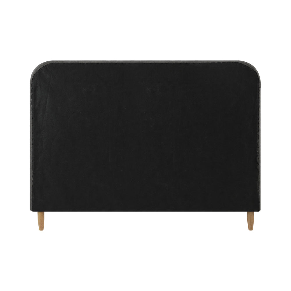 Grey Fabric Upholstery Bed Frame Sturdy Support
