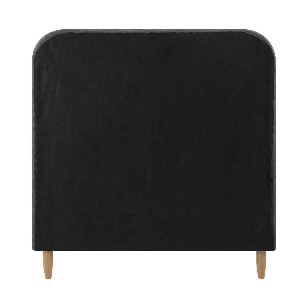 Grey Fabric Upholstery Bed Frame Sturdy Support