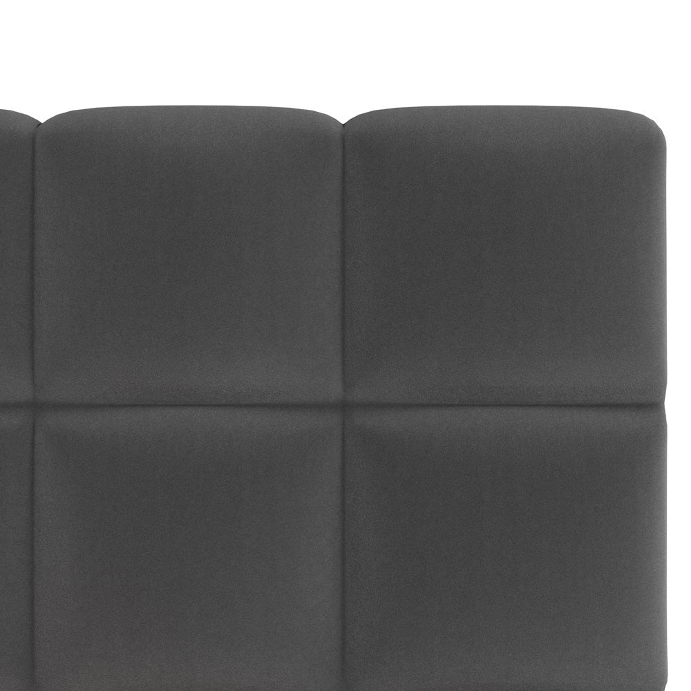 Double Bed Frame Grey Velvet Tufted Headboard | Simpledeals