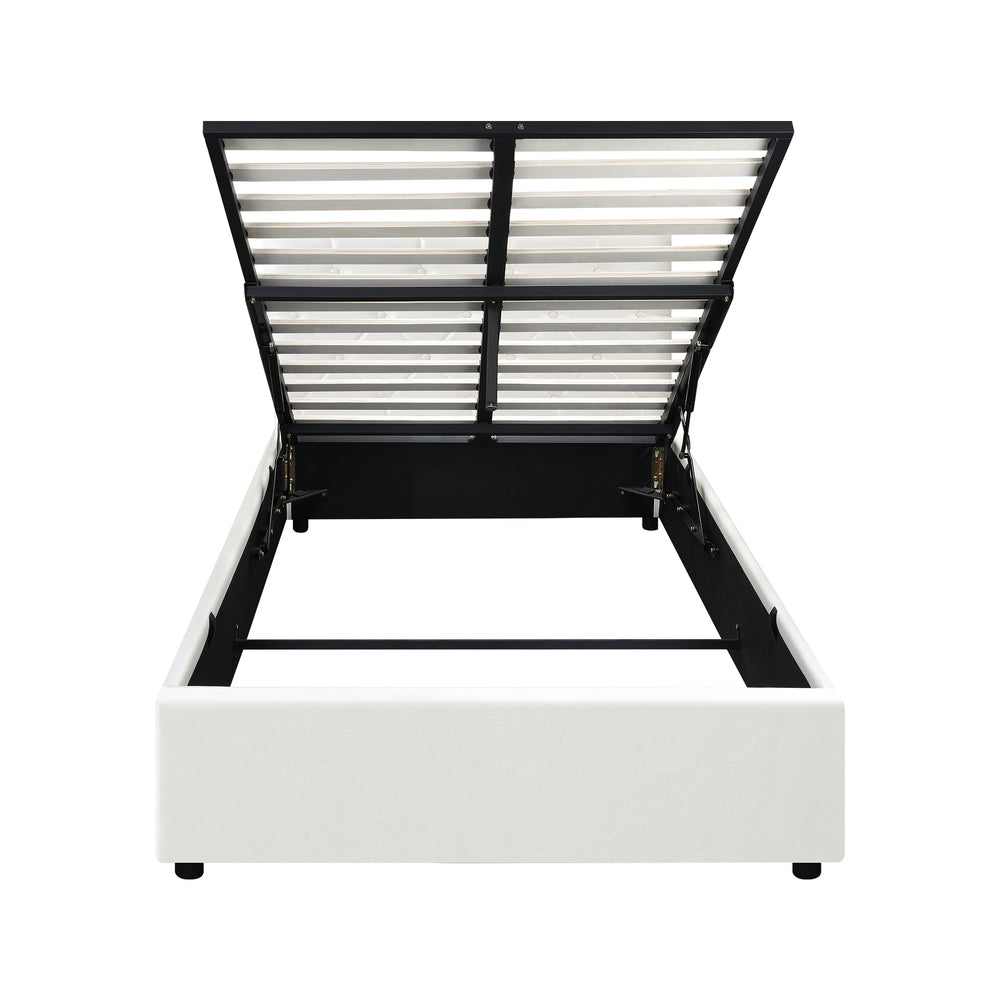 Functional Gas Lift Storage Bed With Fabric Upholstery