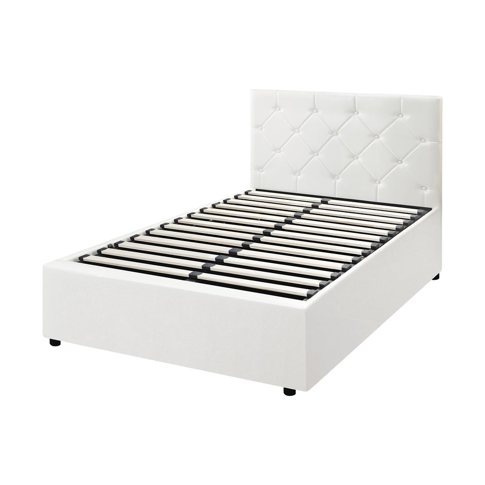 Functional Gas Lift Storage Bed With Fabric Upholstery