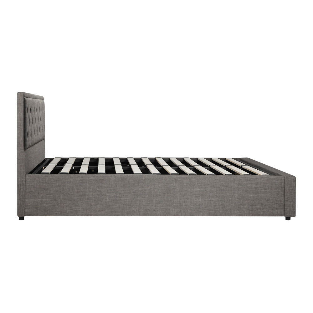 Black/Grey Modern Gas Lift Bed Frame with Storage Space