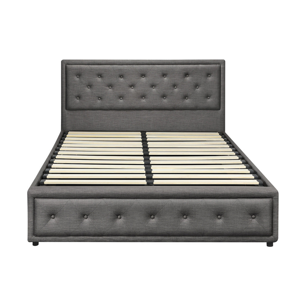 Black/Grey Modern Gas Lift Bed Frame with Storage Space
