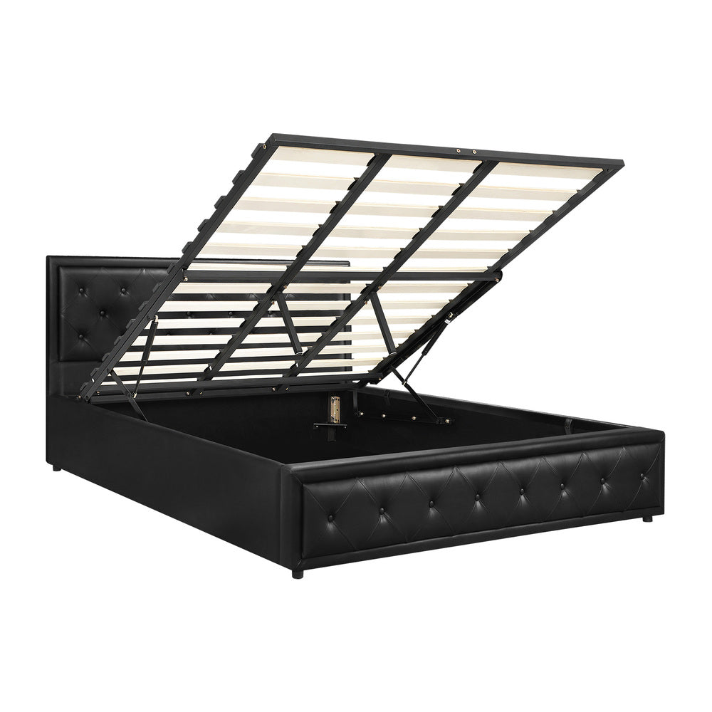 Black/Grey Modern Gas Lift Bed Frame with Storage Space