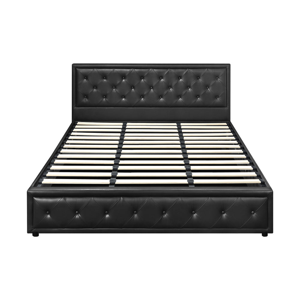 Black/Grey Modern Gas Lift Bed Frame with Storage Space
