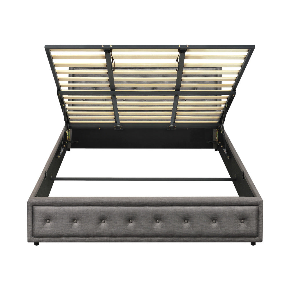 Black/Grey Modern Gas Lift Bed Frame with Storage Space