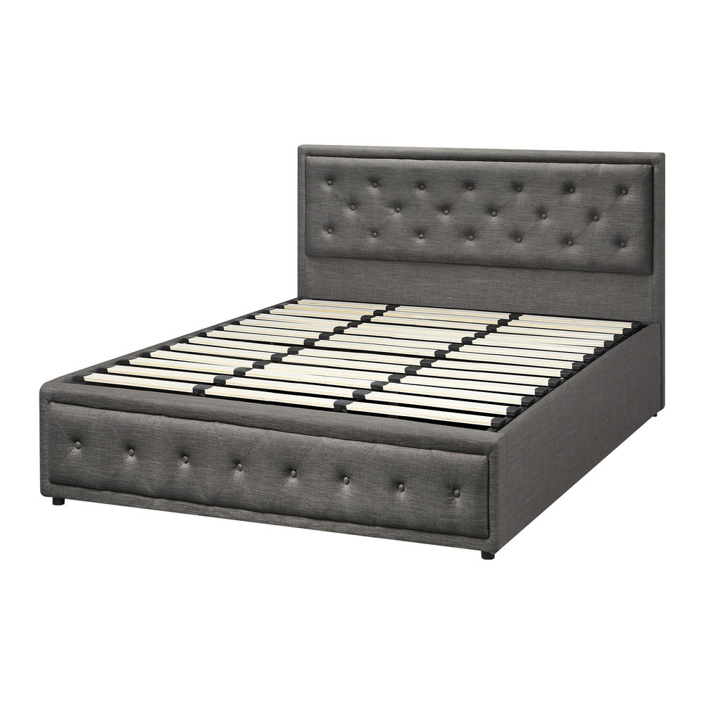 Black/Grey Modern Gas Lift Bed Frame with Storage Space