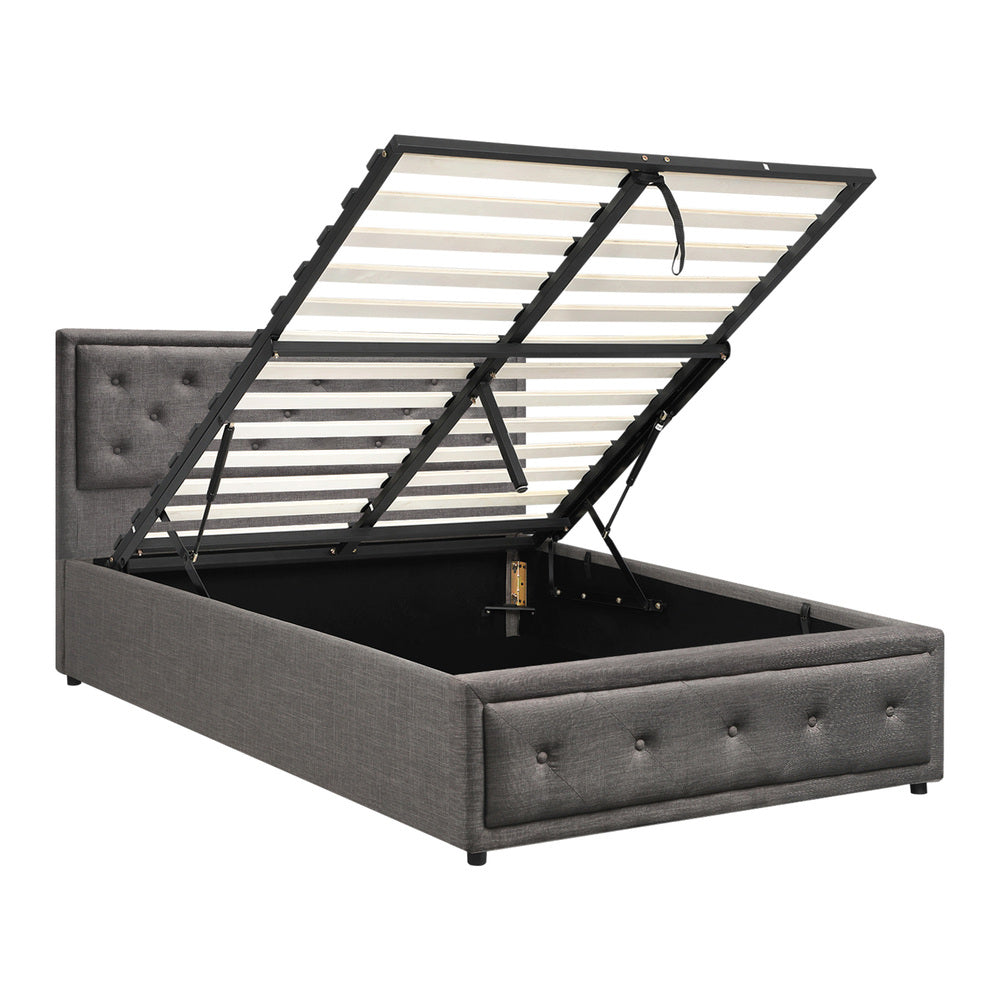 Black/Grey Modern Gas Lift Bed Frame with Storage Space