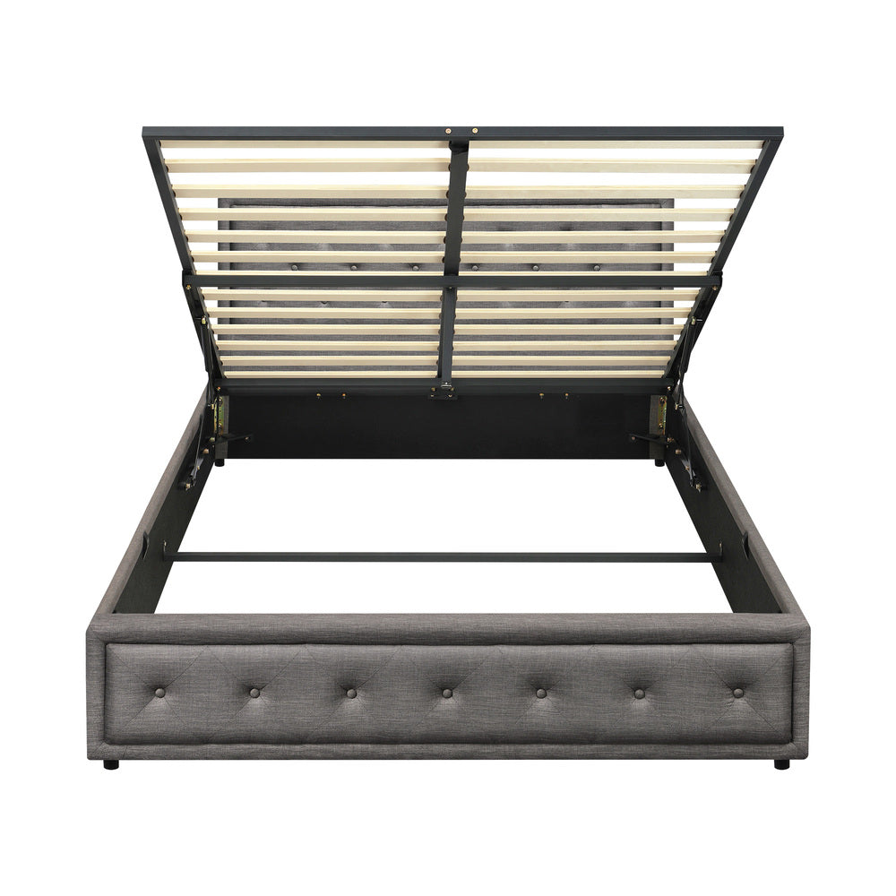 Black/Grey Modern Gas Lift Bed Frame with Storage Space