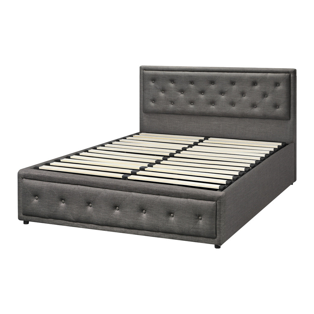 Black/Grey Modern Gas Lift Bed Frame with Storage Space