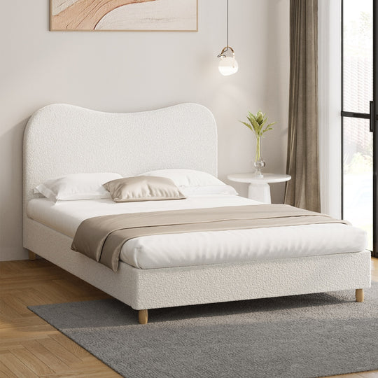 Contemporary White Boucle Frame with - Size Shape
